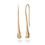 Unique Golden White Sapphire Round Cut Drop Earrings For Women Belovegrace