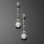 Vintage White Sapphire Round Cut Drop Earrings For Women Belovegrace