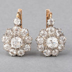 Antique Two Tone Round Cut White Sapphire Drop Earrings For Women Belovegrace