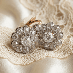 Antique Two Tone Round Cut White Sapphire Drop Earrings For Women