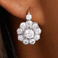Antique Two Tone Round Cut White Sapphire Drop Earrings For Women Belovegrace