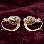 Antique Two Tone Round Cut White Sapphire Drop Earrings For Women