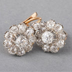 Antique Two Tone Round Cut White Sapphire Drop Earrings For Women Belovegrace