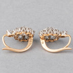 Antique Two Tone Round Cut White Sapphire Drop Earrings For Women Belovegrace