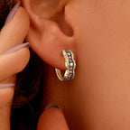 Two Tone Brown Sapphire Round Cut Hoop Earrings For Women Belovegrace