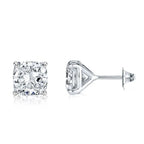 Solitaire Cushion Cut White Sapphire Stud Earrings For Women Belovegrace