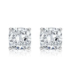 Solitaire Cushion Cut White Sapphire Stud Earrings For Women Belovegrace