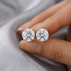 Minimalist 4.00CT Round Cut White Sapphire Solitaire Stud Earring For Women