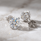 Minimalist 4.00CT Round Cut White Sapphire Solitaire Stud Earring For Women