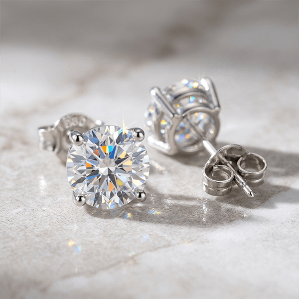Minimalist 4.00CT Round Cut White Sapphire Solitaire Stud Earring For Women