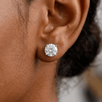 Minimalist 4.00CT Round Cut White Sapphire Solitaire Stud Earring For Women