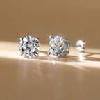 Solitaire Round Cut White Sapphire Stud Earring For Women Belovegrace