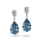 Classic Pear Cut Blue Topaz Drop Earrings For Women Belovegrace
