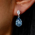 Classic Pear Cut Blue Topaz Drop Earrings For Women Belovegrace