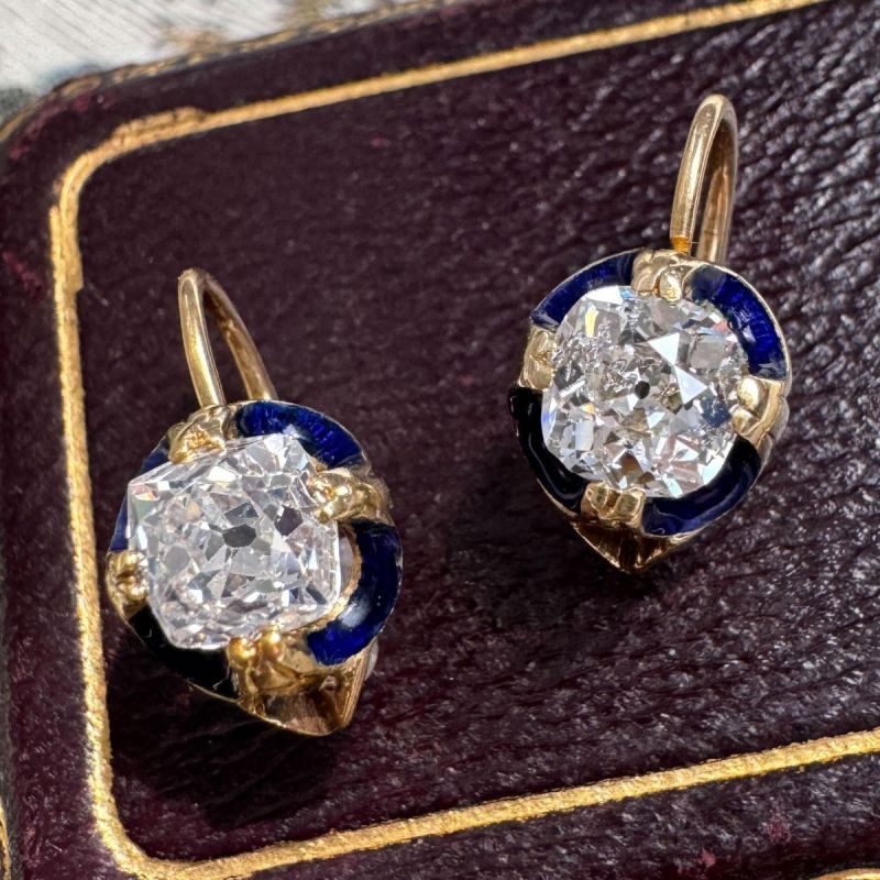 Golden Cushion Cut White Sapphire Earrings Drop Earrings For Women Belovegrace