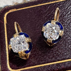 Golden Cushion Cut White Sapphire Earrings Drop Earrings For Women Belovegrace