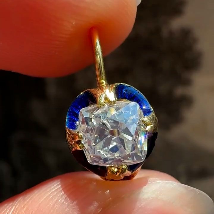 Golden Cushion Cut White Sapphire Earrings Drop Earrings For Women Belovegrace