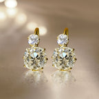 Gold Cushion Cut White Sapphire Earrings Drop Earrings For Women Belovegrace