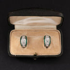 Art Deco Round Cut Emerald Sapphire Hoop Earrings For Women Belovegrace