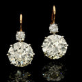 Antique Two Tone Round Cut White Sapphire Drop Earrings For Women Belovegrace