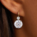 Antique Two Tone Round Cut White Sapphire Drop Earrings For Women Belovegrace