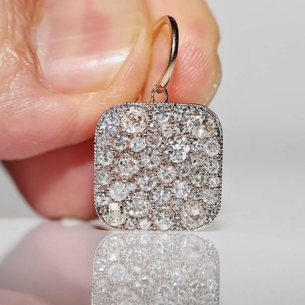 Antique Rose Gold Round Cut White Sapphire Drop Earrings For Women Belovegrace
