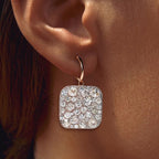 Antique Rose Gold Round Cut White Sapphire Drop Earrings For Women Belovegrace