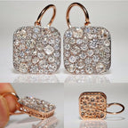 Antique Rose Gold Round Cut White Sapphire Drop Earrings For Women Belovegrace