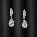 Luxury Pear Shape Cushion & Round Cut White Sapphire Drop Earrings For Women