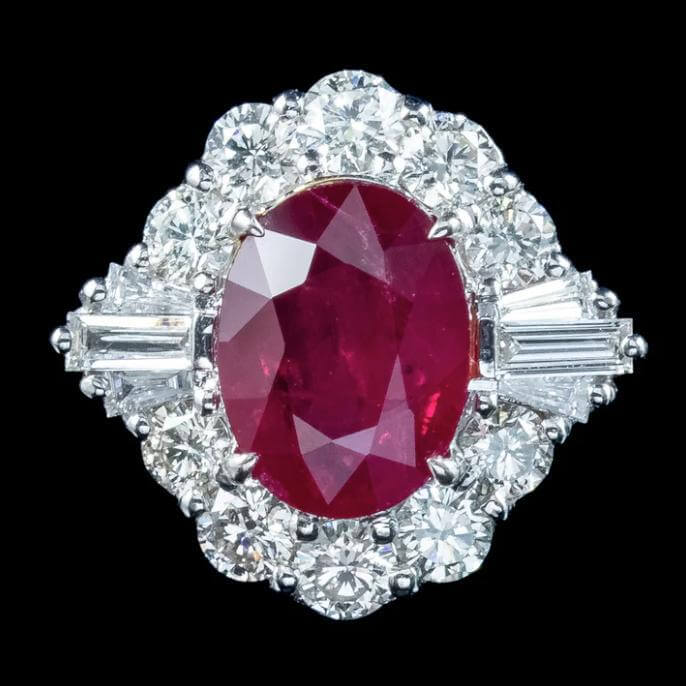 Luxury Jewelry Art Deco Halo Oval Cut Ruby Sapphire Stud Earrings For Women