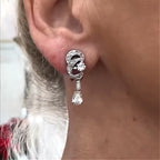 Luxury Jewelry Elegant Pear Cut White Sapphire Drop Earrings For Women