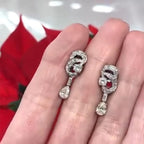 Luxury Jewelry Elegant Pear Cut White Sapphire Drop Earrings For Women