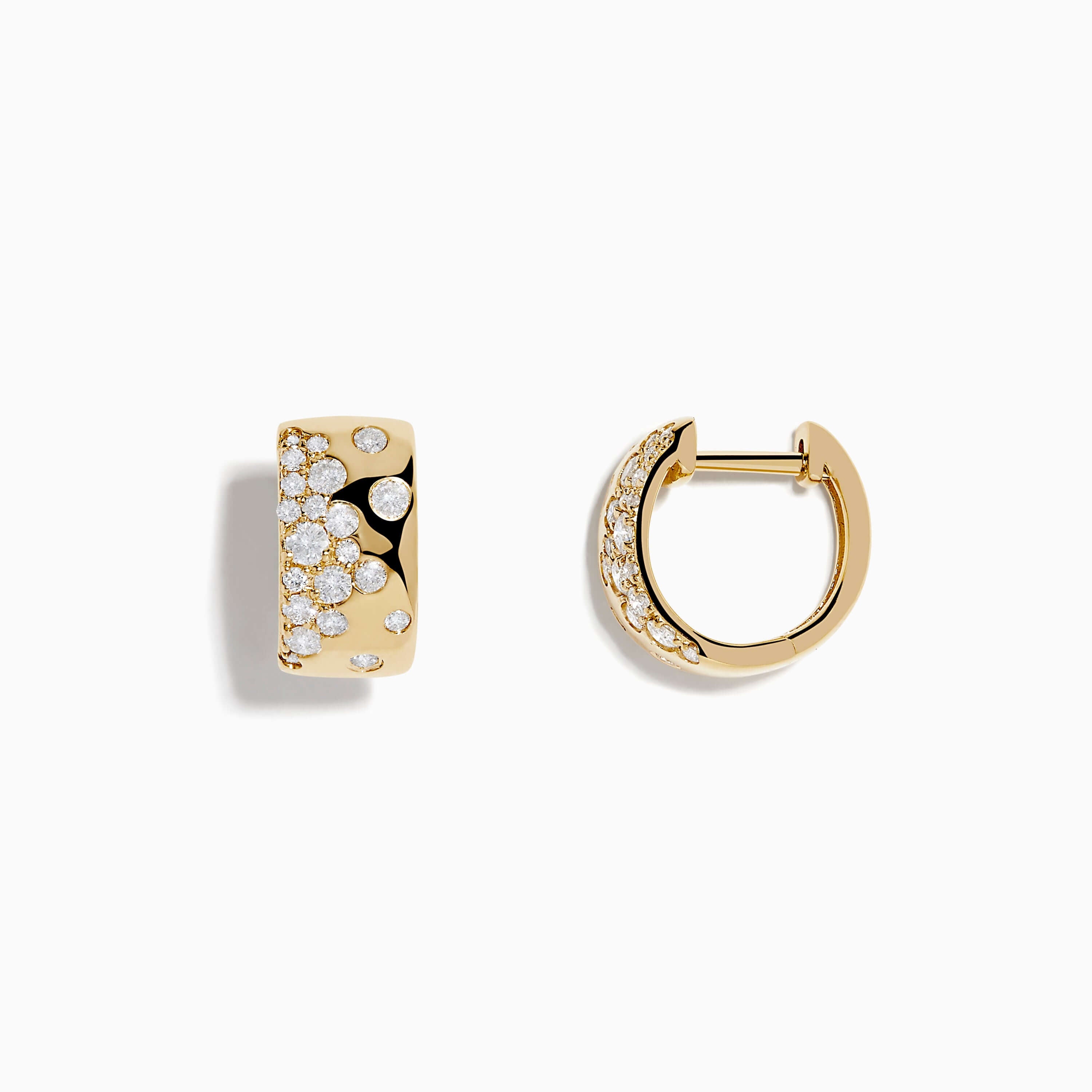Luxury Jewelry Golden Round Cut White Sapphire Hoop Earrings For Women