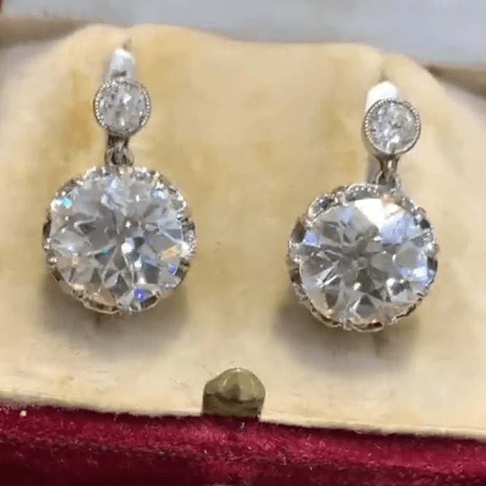 Luxury Jewelry Vintage Classic Round Cut White Sapphire Drop Earrings For Women