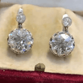 Luxury Jewelry Vintage Classic Round Cut White Sapphire Drop Earrings For Women