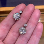 Luxury Jewelry Vintage Classic Round Cut White Sapphire Drop Earrings For Women