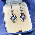 Luxury Jewelry Vintage Golden Round Cut White Sapphire Drop Earrings For Women
