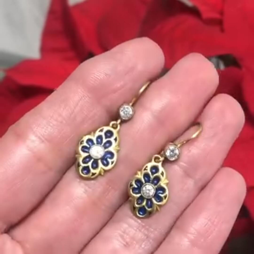 Luxury Jewelry Vintage Golden Round Cut White Sapphire Drop Earrings For Women