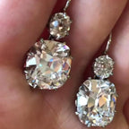 Luxury Jewelry Classic Cushion & Round Cut White Sapphire Drop Earrings For Women