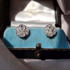 Luxury Jewelry Vintage Bezel Pear Cut White Sapphire Stud Earrings For Women