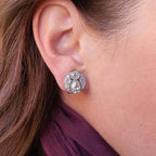 Luxury Jewelry Vintage Bezel Pear Cut White Sapphire Stud Earrings For Women