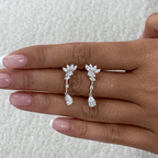 Luxury Jewelry Elegant Pear Cut White Drop Earrings For Women
