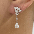 Luxury Jewelry Elegant Pear Cut White Drop Earrings For Women