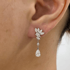 Luxury Jewelry Elegant Pear Cut White Drop Earrings For Women