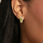 Golden Bezel Cushion Cut Canary Sapphire Hoop Earrings For Women Wedding Jewelry