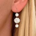 Classic Elegant Round Cut White Sapphire Drop Earrings For Women