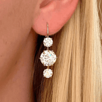 Classic Elegant Round Cut White Sapphire Drop Earrings For Women