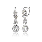 Vintage Round Cut White Sapphire Drop Earrings For Women