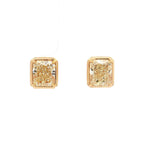 Classic Solitaire Yellow Gold Radiant Cut Canary Sapphire Stud Earrings For Women