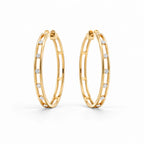 Luxury Jewelry Classic Channel Setting Round Cut White Sapphire Hoop Earrings For Women